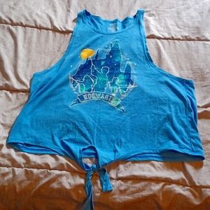 Hogwarts Blue Oversized Crop tank